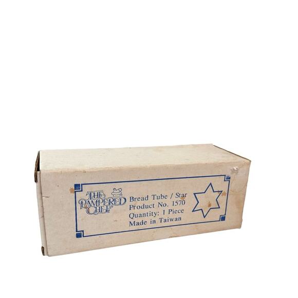 Pampered Chef Bread Tube New in Box Star Heart Discontinued Set of 2 Vintage - Picture 5 of 16